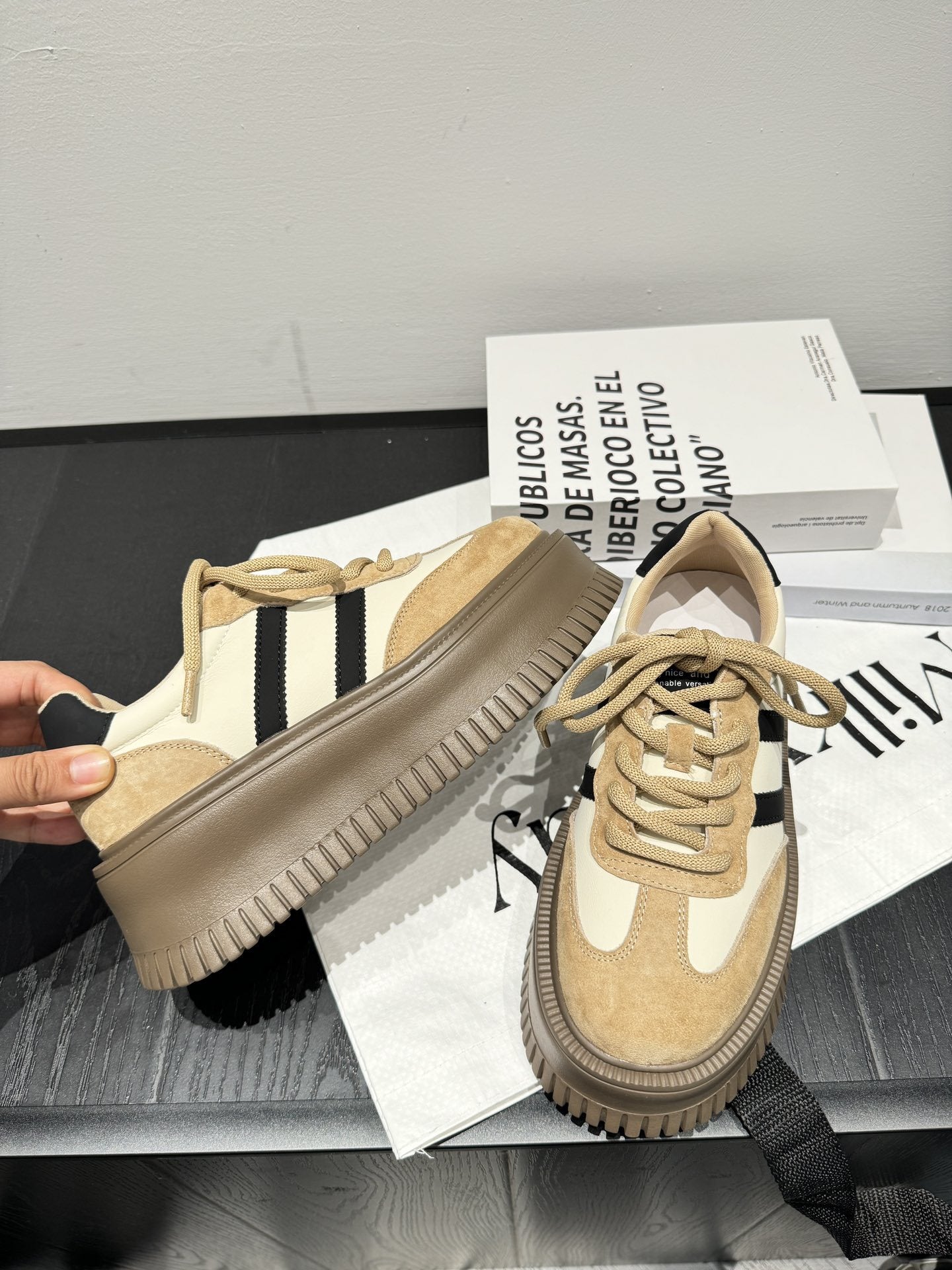 Vintage Stripe Chunky Sneakers