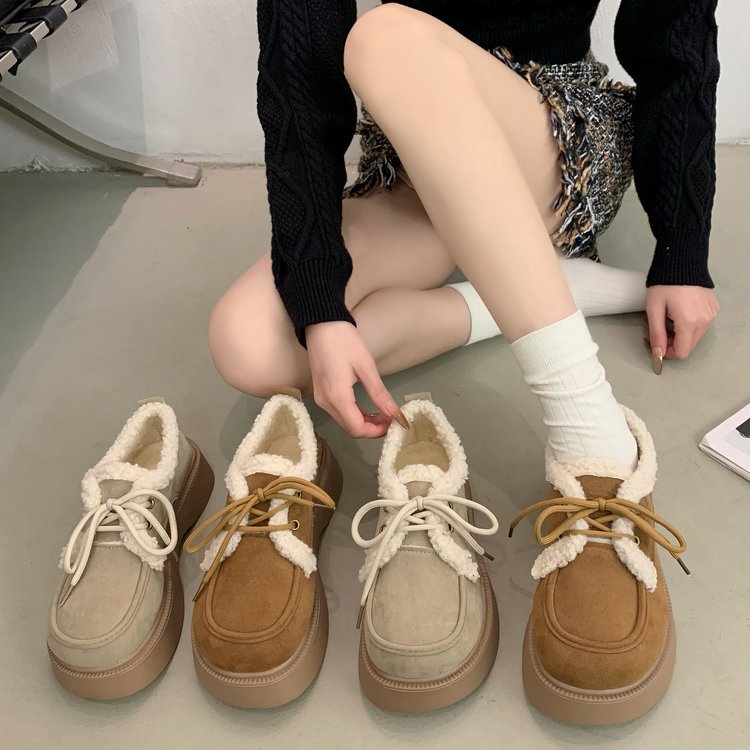 Cozy Fleece Lined Lace-Up Sneakers