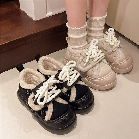 Faux Fur Lined Chunky Platform Sneakers