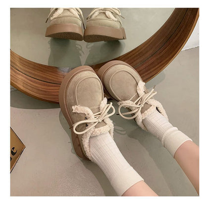 Cozy Fleece Lined Lace-Up Sneakers