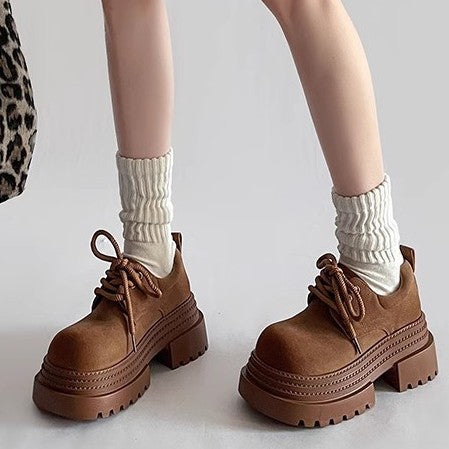 Chunky Suede Platform Oxford Shoes