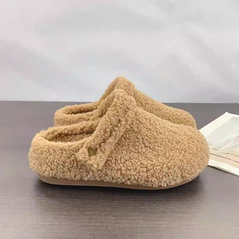 Cozy Platform Slippers with Faux Fur Lining