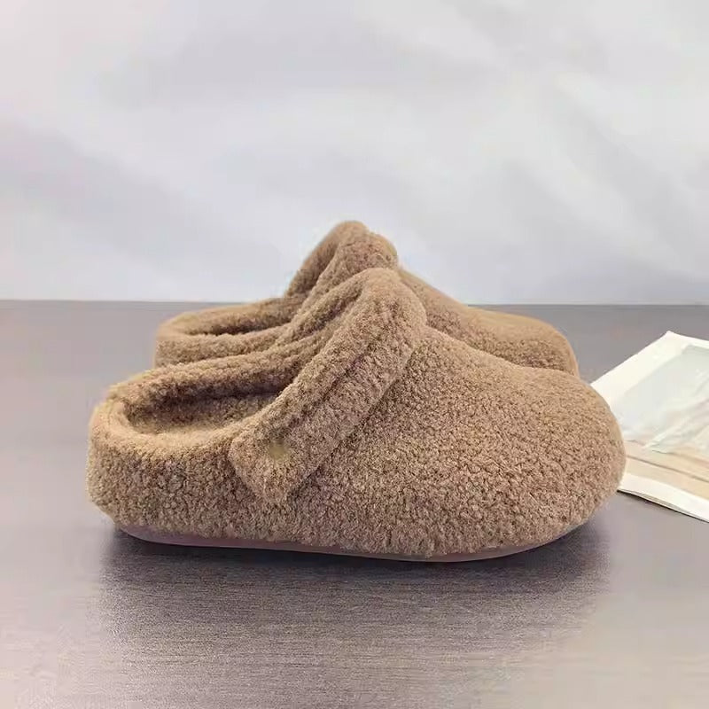 Cozy Platform Slippers with Faux Fur Lining