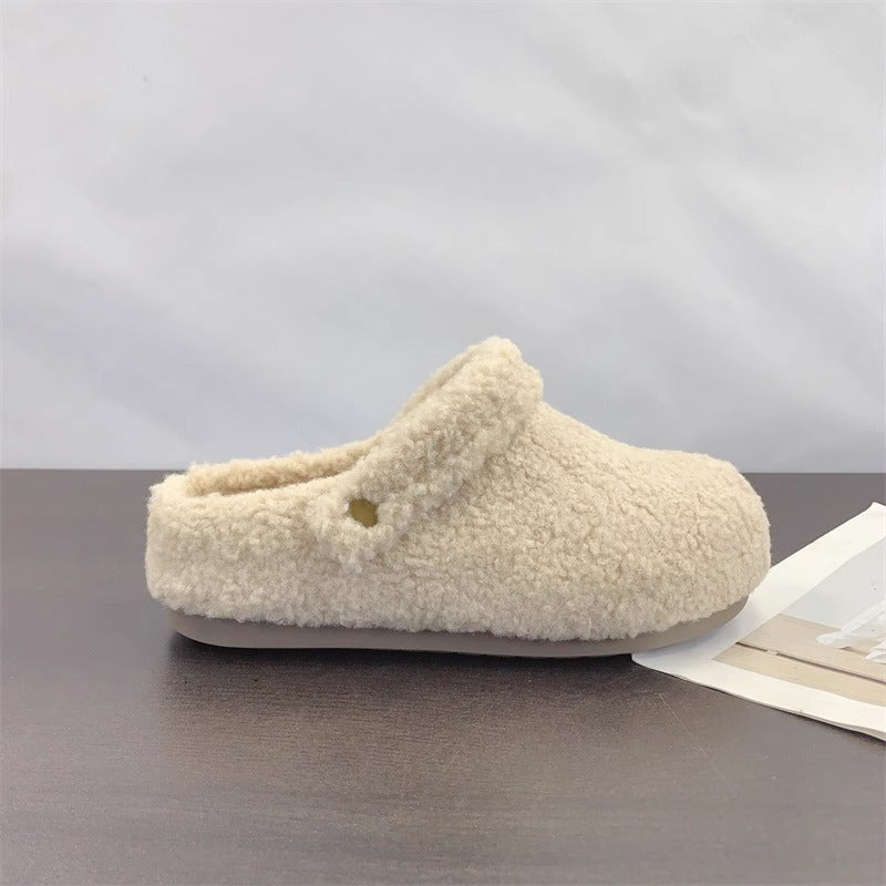 Cozy Platform Slippers with Faux Fur Lining