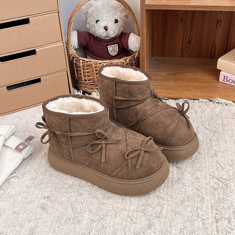 Bowknot Cozy Platform Boots