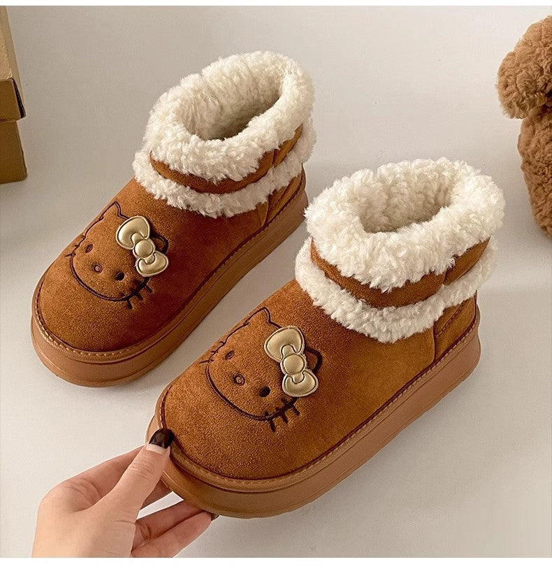 Cute Cat Paw Plush Winter Boots