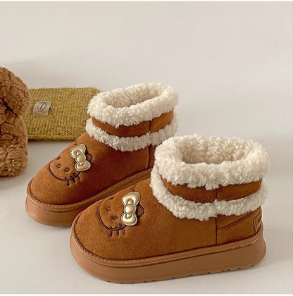 Cute Cat Paw Plush Winter Boots