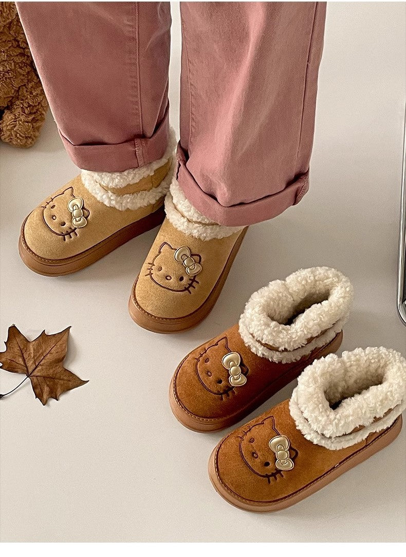 Cute Cat Paw Plush Winter Boots