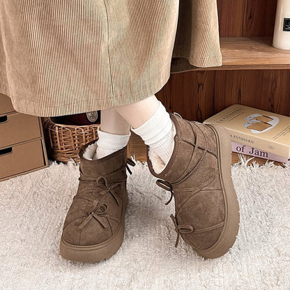 Bowknot Cozy Platform Boots