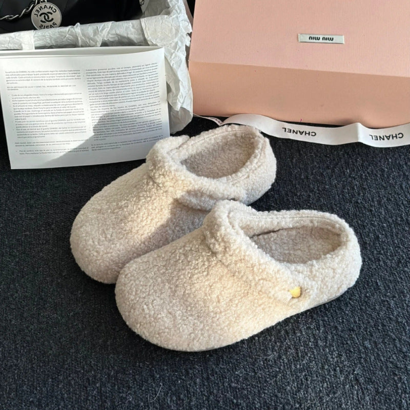 Cozy Platform Slippers with Faux Fur Lining