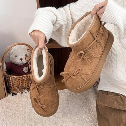 Bowknot Cozy Platform Boots