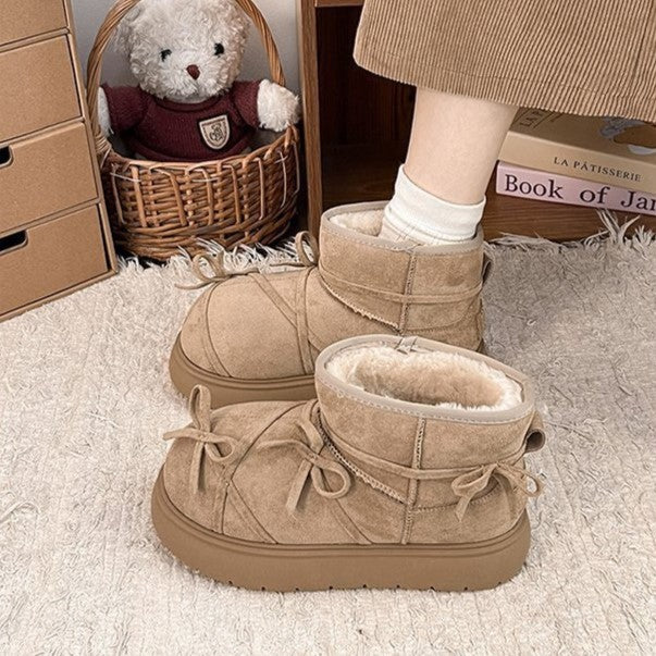 Bowknot Cozy Platform Boots