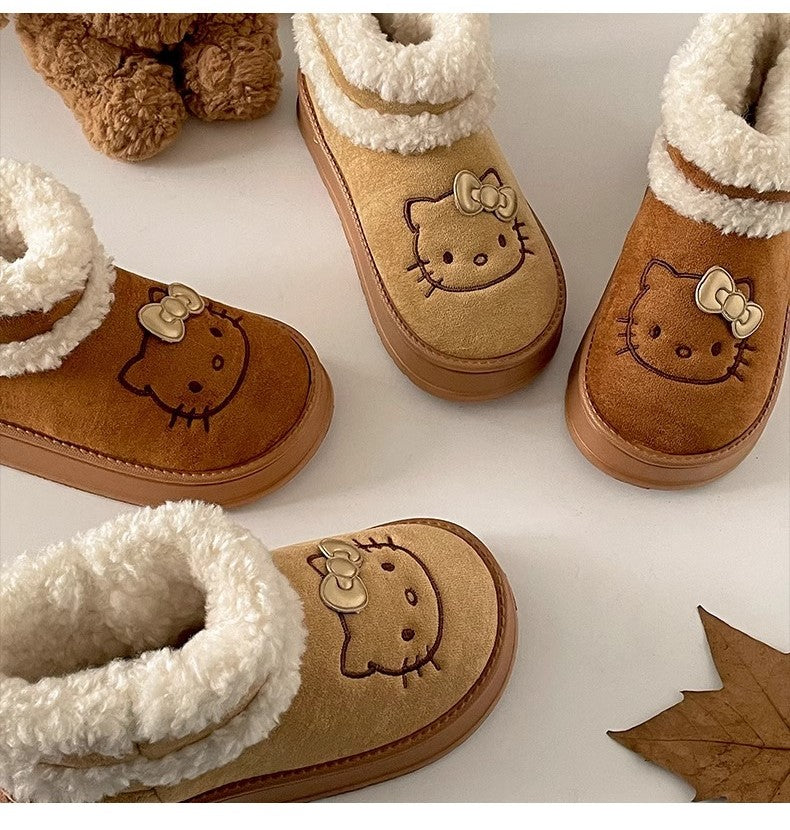 Cute Cat Paw Plush Winter Boots