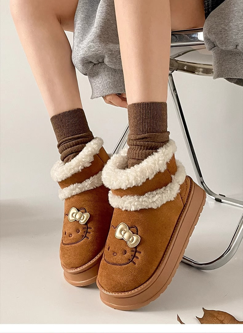 Cute Cat Paw Plush Winter Boots