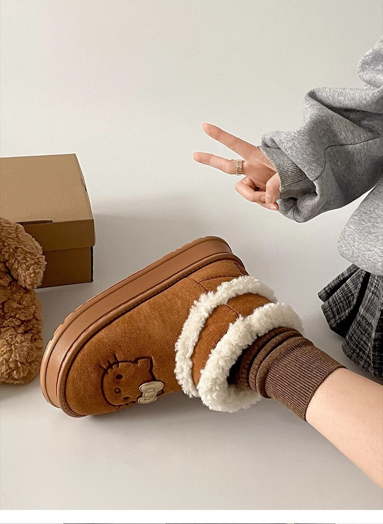 Cute Cat Paw Plush Winter Boots