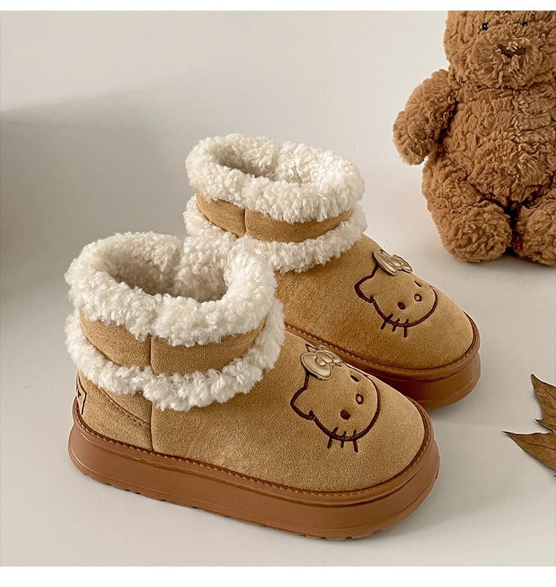 Cute Cat Paw Plush Winter Boots